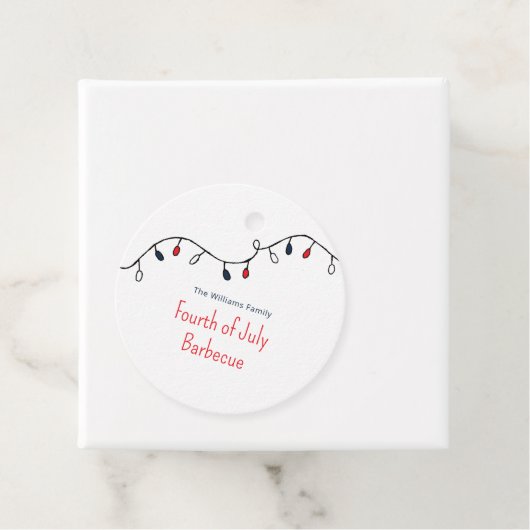 Patriotic Red White Blue String Lights 4. Juli Geschenkanhänger (Beispiel)