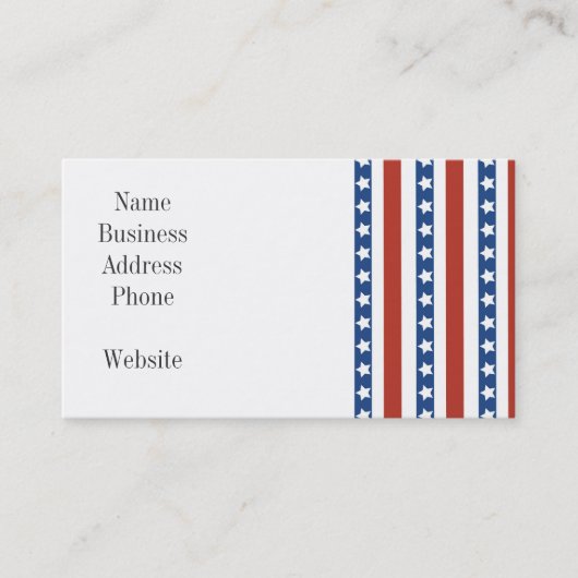 Patriotic Red White Blue US Flagge Freedom Visitenkarte (Vorderseite)