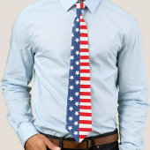 Patriotic Red White & Blue USA American Flag Krawatte