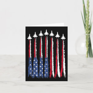 Patriotic Red White Blue Usa Flag Fighting Jets 4. Karte
