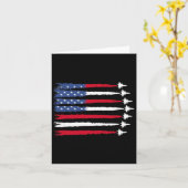 Patriotic Red White Blue Usa Flag Fighting Jets 4. Karte (Gelbe Blume)