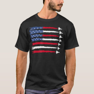 Patriotic Red White Blue Usa Flag Jets 4th T-Shirt