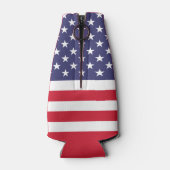 Patriotic Red White Blue USA Flag Personalisiert Flaschenkühler (Rückseite)