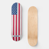 Patriotic Red White Blue USA Flag Skateboard (Vorderseite)