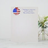 Patriotic Red White Blue Weihnachtspapier (Stehend Vorderseite)
