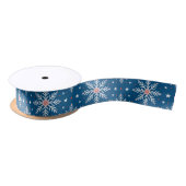 Patriotic Red White Blue Weihnachtsschnee Ribbon Satinband (Spule)