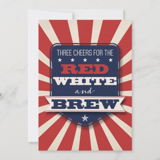 Patriotic Red White & Brew Custom Einladung (Vorderseite)