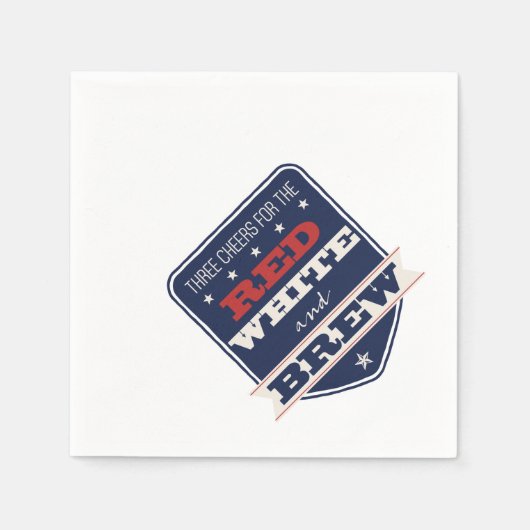 Patriotic Red White & Brew Serviette (Vorderseite)