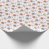 Patriotic Red White Cupcake Flag Stars Geschenkpapier (Ecke)