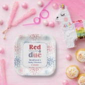 Patriotic Red White Due Baby Dusche Party Pappteller (Party)