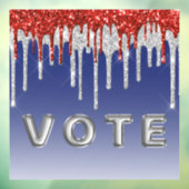 Patriotic Red White Glitter Drip Blue Vote Fensteraufkleber (Blatt 3)