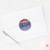 Patriotic Red White Glitter Drip Blue Vote Runder Aufkleber (Umschlag)