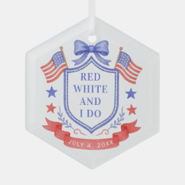 Patriotic Red White & I Do Bridal Shower Ornament Aus Glas