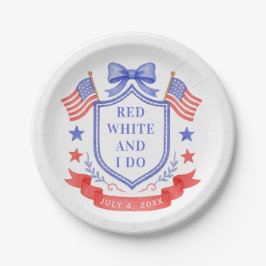 Patriotic Red White & I Do Bridal Shower Pappteller