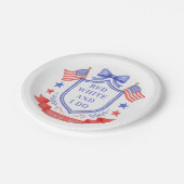 Patriotic Red White & I Do Bridal Shower  Pappteller (Schrägansicht)