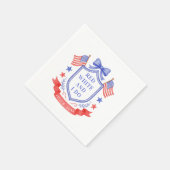 Patriotic Red White & I Do Bridal Shower Serviette (Ecke)
