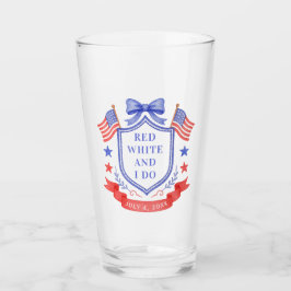 Patriotic Red White & I Do Bridal Shower Welcome Glas