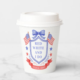 Patriotic Red White & I Do Bridal Shower Welcome Pappbecher