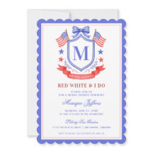 Patriotic Red White & I Do Monogram Bridal Shower