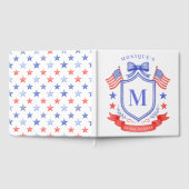 Patriotic Red White & I Do Monogram Bridal Shower Gästebuch (Voll)