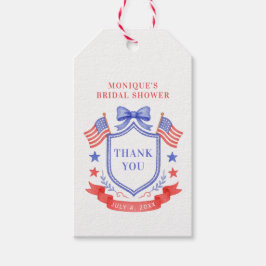 Patriotic Red White & I Do Monogram Bridal Shower Geschenkanhänger