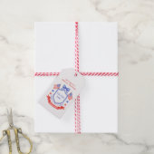 Patriotic Red White & I Do Monogram Bridal Shower Geschenkanhänger (Mit Garn)