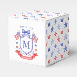 Patriotic Red White & I Do Monogram Bridal Shower Geschenkschachtel