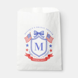 Patriotic Red White & I Do Monogram Bridal Shower Geschenktütchen