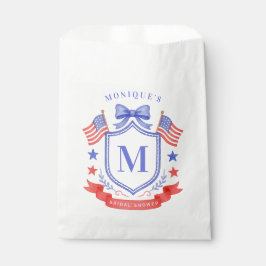 Patriotic Red White & I Do Monogram Bridal Shower Geschenktütchen