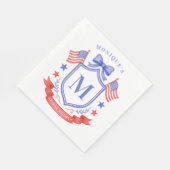 Patriotic Red White & I Do Monogram Bridal Shower Serviette (Ecke)