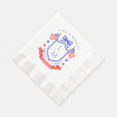 Patriotic Red White & I Do Monogram Wedding Serviette (Ecke)