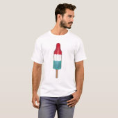 Patriotic Red White Rocket Ice Pop Popsim T-Shirt (Vorne ganz)