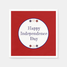 Patriotic Red White Stars Paper Teller Serviette