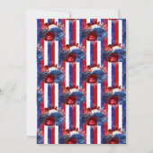 Patriotic Red White Strip Birthday Einladung (Rückseite)