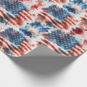 Patriotic Red White und Blue 4. Juli Wrapping Geschenkpapier (Ecke)