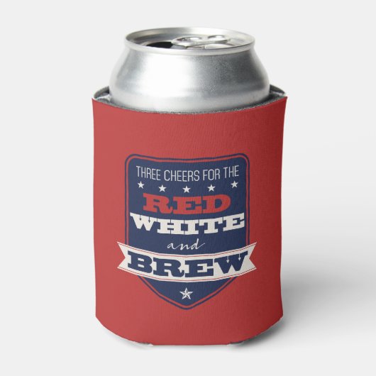 Patriotic Red White und Brew Personalisiert Dosenkühler (Kanne Vorderseite)