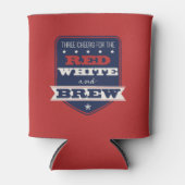 Patriotic Red White und Brew Personalisiert Dosenkühler (Vorderseite)