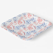 PATRIOTIC RED WHUE BLUE FESTIVSTREAMS PAPPTELLER (Gewinkelt)