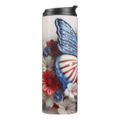 PATRIOTIC RED WHUE BLUE USA BUTTERFLY THERMOSBECHER (Nach links gedreht)
