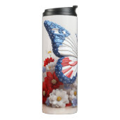 PATRIOTIC RED WHUE BLUE USA BUTTERFLY THERMOSBECHER (Nach links gedreht)