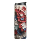 PATRIOTIC RED WHUE BLUE USA BUTTERFLY THERMOSBECHER (Nach links gedreht)