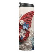 PATRIOTIC RED WHUE BLUE USA BUTTERFLY THERMOSBECHER (Nach rechts gedreht)