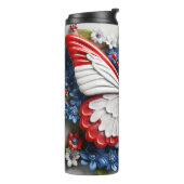 PATRIOTIC RED WHUE BLUE USA BUTTERFLY THERMOSBECHER (Nach links gedreht)