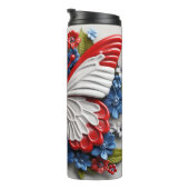 PATRIOTIC RED WHUE BLUE USA BUTTERFLY THERMOSBECHER (Nach rechts gedreht)