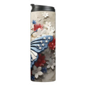 PATRIOTIC RED WHUE BLUE USA BUTTERFLY THERMOSBECHER (Nach rechts gedreht)