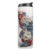 PATRIOTIC RED WHUE BLUE USA BUTTERFLY THERMOSBECHER (Nach links gedreht)