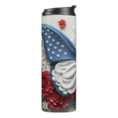 PATRIOTIC RED WHUE BLUE USA BUTTERFLY THERMOSBECHER (Nach links gedreht)