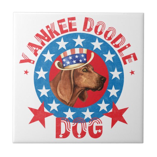 Patriotic Redbone Coonhound Fliese (Vorderseite)