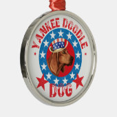 Patriotic Redbone Coonhound Silbernes Ornament (Rechts)