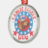 Patriotic Redbone Coonhound Silbernes Ornament (Links)